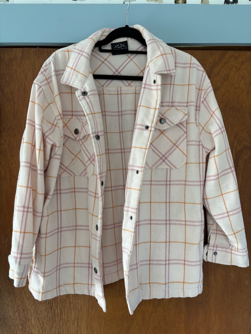 Pink and Orange Plaid Shacket Size M